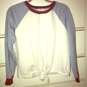 red white & blue knotted sweatshirt